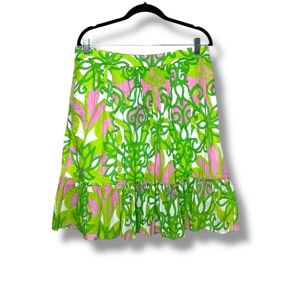 Lilly Pulitzer Dresses & Skirts - Lily Pulitzer Skirt Womens Medium Multicolor Floral A-Line Pleated Ruffl…